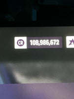 Screenshot of a player's screen after a safe FH5 credit transfer, showing a 108 million credit balance.